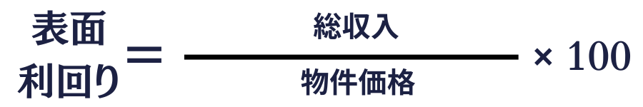 不動産投資の表面利回り計算式